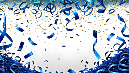 Abstract blue and gold ribon party drops design texture
