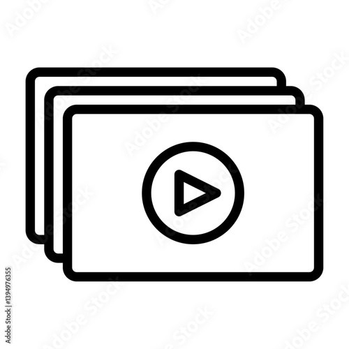 playlist outline icon. episode black line illustration.