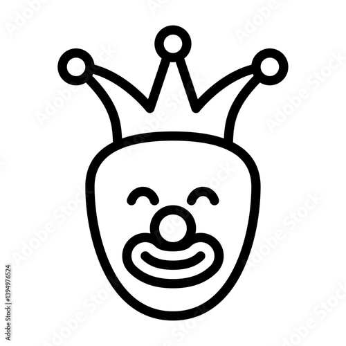 comedy outline icon. clown black line illustration.