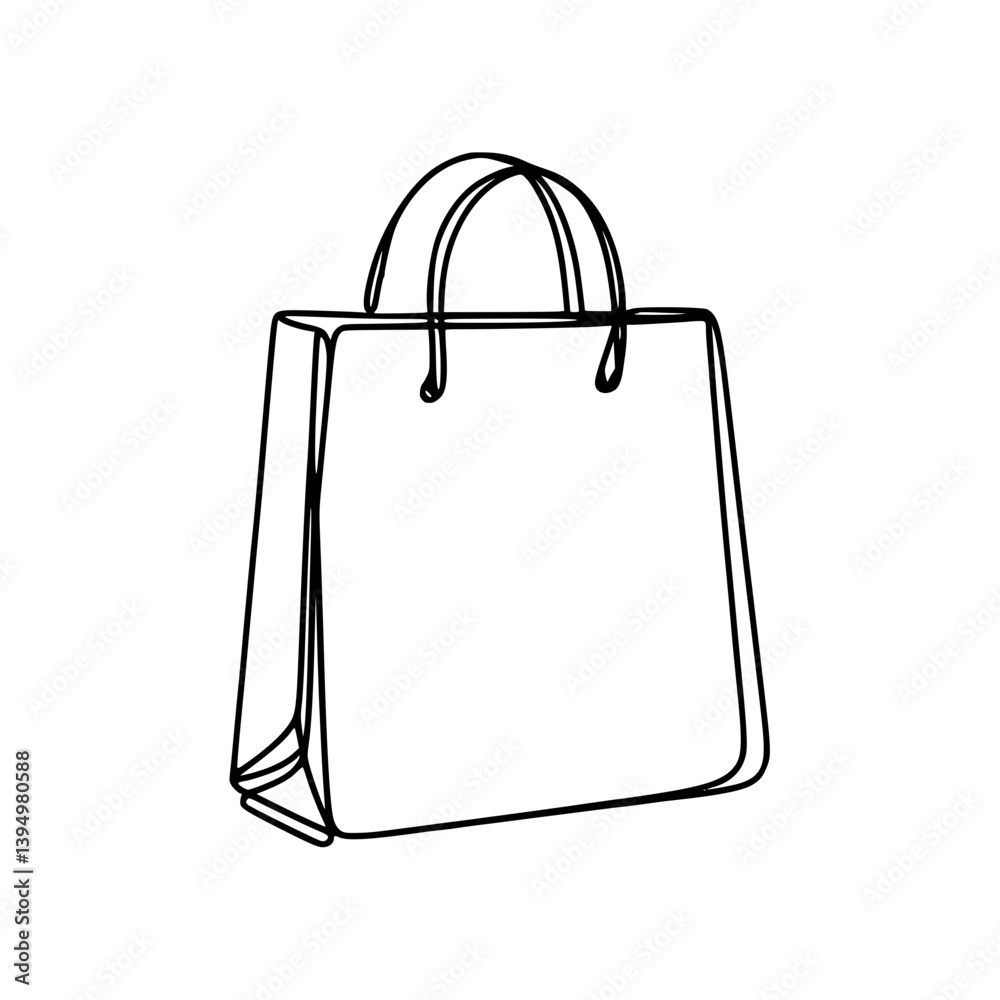 Line drawing of shopping bag on transparent background, shopping, sale, Black Friday Line drawing of shopping bag on transparent background, shopping, sale, Black Friday