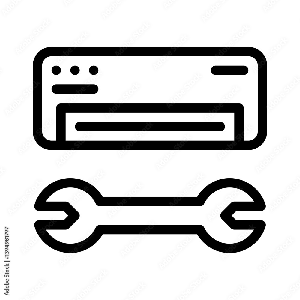 AC maintenance line icon AC maintenance line icon