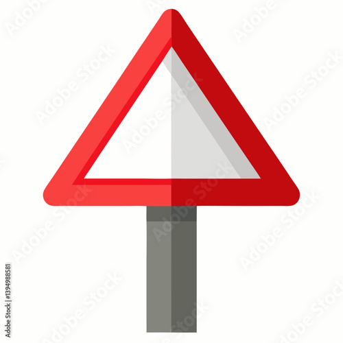Red triangular traffic sign on a white background, indicating caution or warning to drivers.