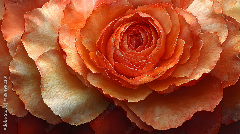 An intimate photography of a blooming rose, showcasing the intricate layers of soft petals and the rich, velvety texture of its vibrant red hue.