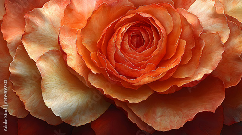 Obraz na płótnie An intimate photography of a blooming rose, showcasing the intricate layers of soft petals and the rich, velvety texture of its vibrant red hue. w salonie