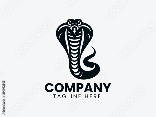 Striking Cobra Snake Hood Fangs Vector Logo Design, Cobra Snake Hood Fangs Logo, Venomous Cobra Snake Logo Design