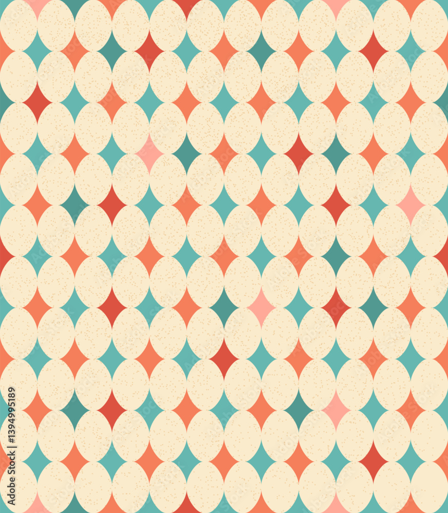 Harlequin diamonds seamless pattern aesthetics circus hand drawn vector background