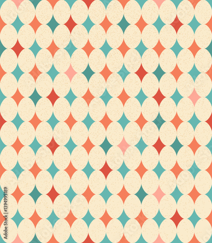 Harlequin diamonds seamless pattern aesthetics circus hand drawn vector background