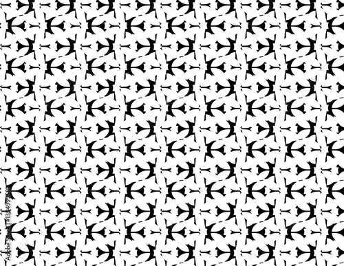 A monochrome design showcasing a multitude of small black and white stars in a repeating pattern