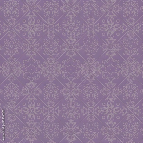 Seamless traditional fabric pattern with intricate timeless designs.