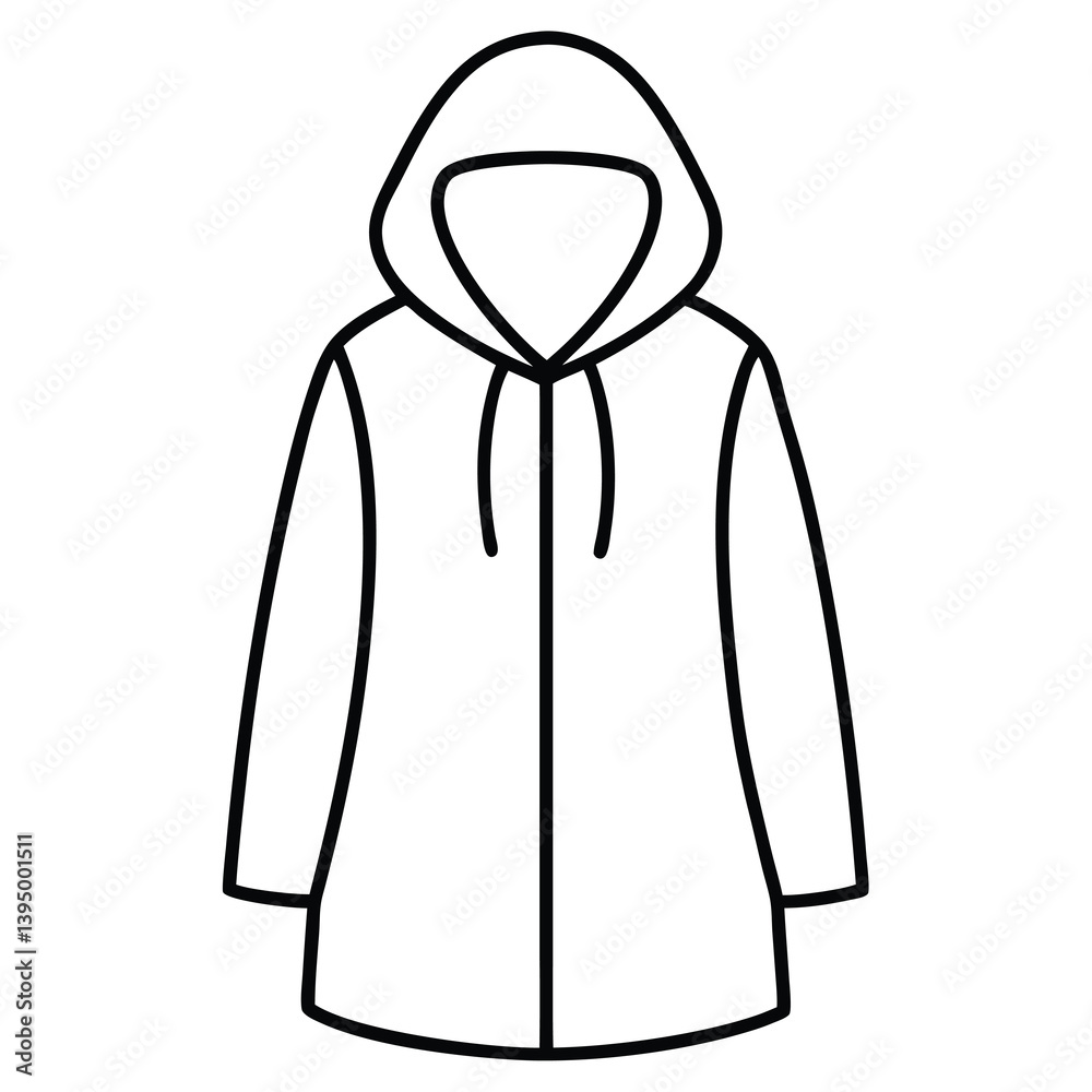 vector illustration of a man raincoat