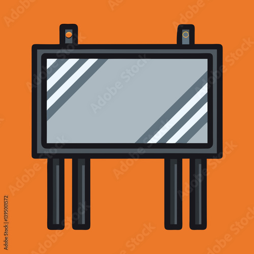 An empty billboard set against a vibrant orange background, conveying a sense of openness and potential.