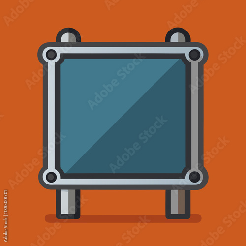 An empty billboard set against a vibrant orange background, conveying a sense of openness and potential.