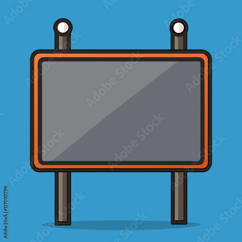 An empty billboard set against a vibrant orange background, conveying a sense of openness and potential.