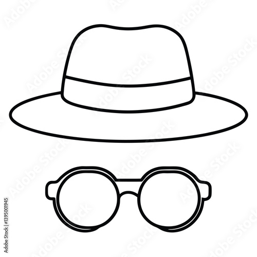 Obraz na płótnie Hat and sunglasses on white background w salonie