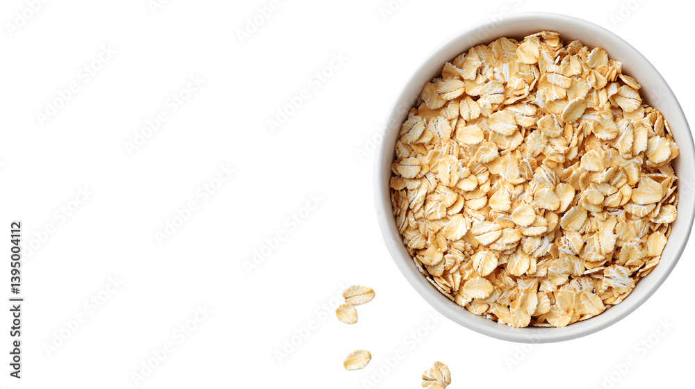 Nutritious Rolled Oats Cereal Flakes for Healthy Breakfast - Isolated on Transparent Background Nutritious Rolled Oats Cereal Flakes for Healthy Breakfast - Isolated on Transparent Background