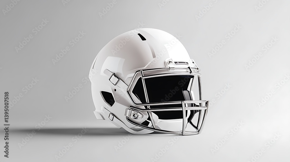 Fototapeta premium White American Football Helmet, Studio Shot