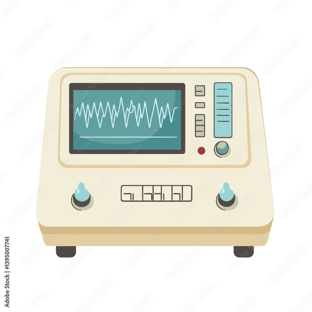 Fototapeta premium Vintage Medical Monitoring Device with Waveform Display