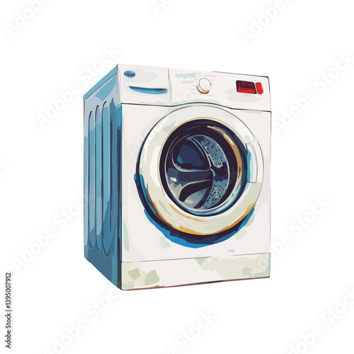 Washing machine, furniture, vector, transparent background