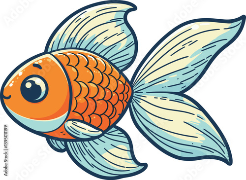 シンプルなかわいい金魚のイラスト
