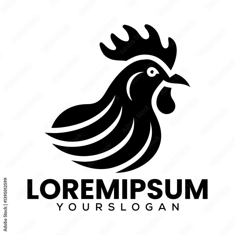 Obraz premium Chicken Silhouette Company Logo, Hen business logo