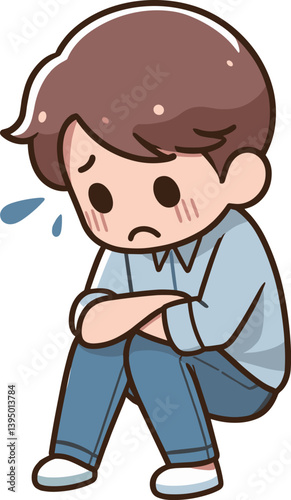 落ち込んでいる男性のイラスト
