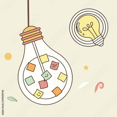 Hanging lightbulb with glowing Agenda concept. 