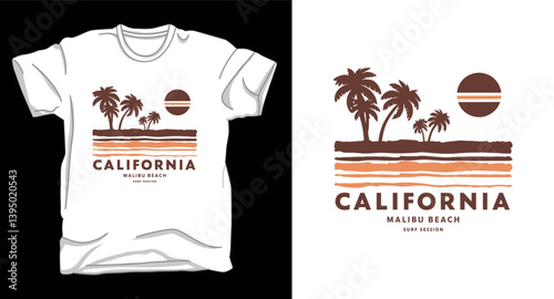 California beach summer collection graphic vector t-shirt design