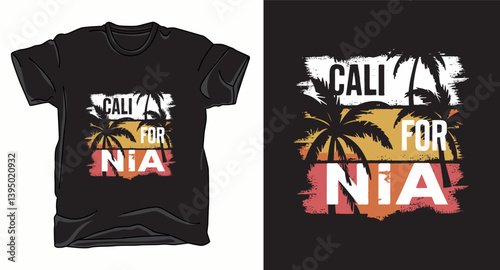 California beach summer collection graphic vector t-shirt design