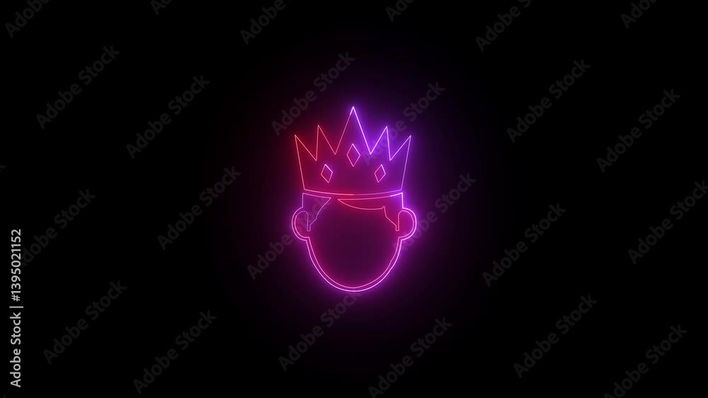 Glowing neon  alphabet man happy birthday  icon . glowing , Educational concept with neon .