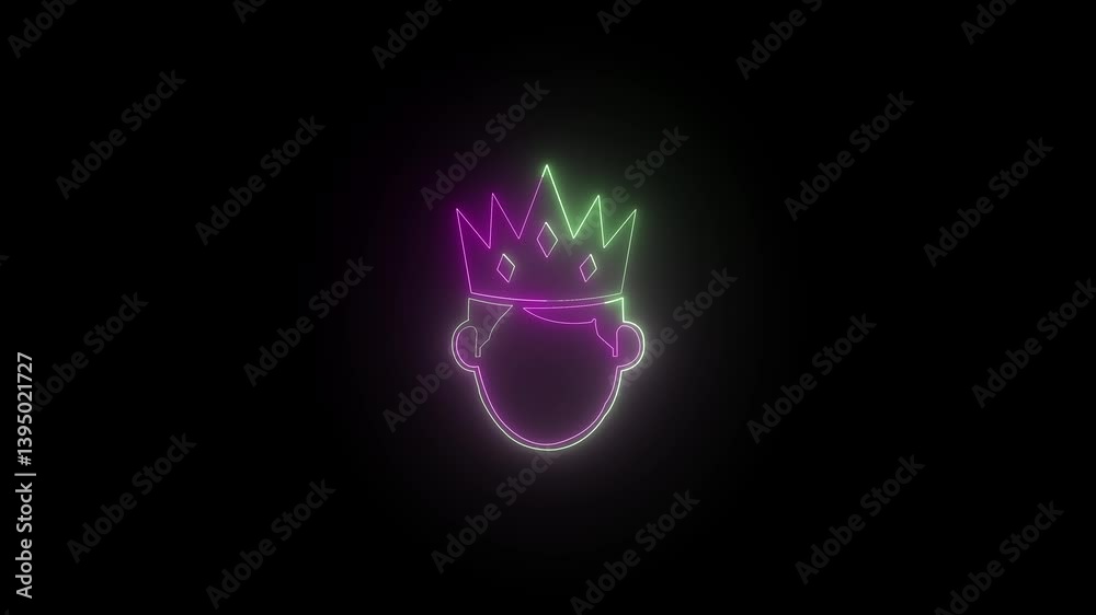 Glowing neon  alphabet man happy birthday  icon . glowing , Educational concept with neon .