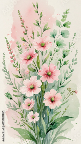 Obraz na płótnie bouquet of pink flowers. Generative AI w salonie