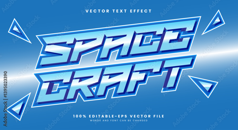 Obraz premium 3D Space Craft editable text effect Template Suitable for Space theme