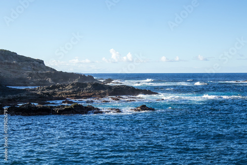 Obraz na płótnie Seascape in sunny day in Garachico, Santa Cruz de Tenerife, Spain w salonie