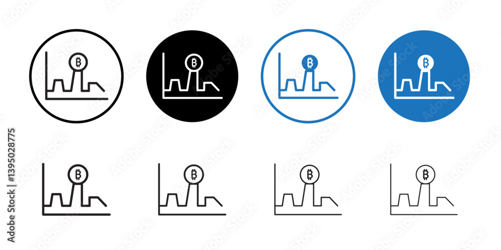 Bitcoin Evolution icon outline collection or set in black and white Bitcoin Evolution icon outline collection or set in black and white