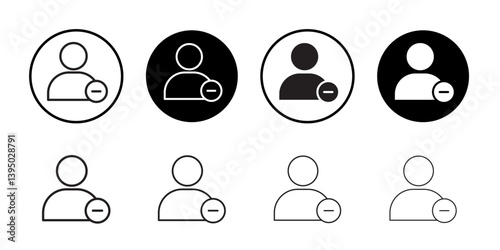 Block User Icon outline collection or set in black and white