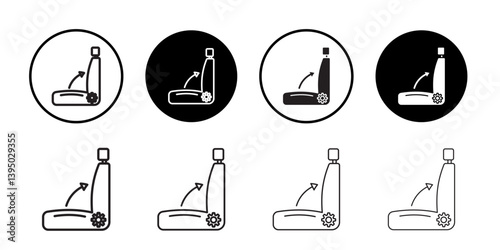 Car seat adjustment icon outline collection or set in black and white