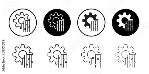 control panel icon outline collection or set in black and white