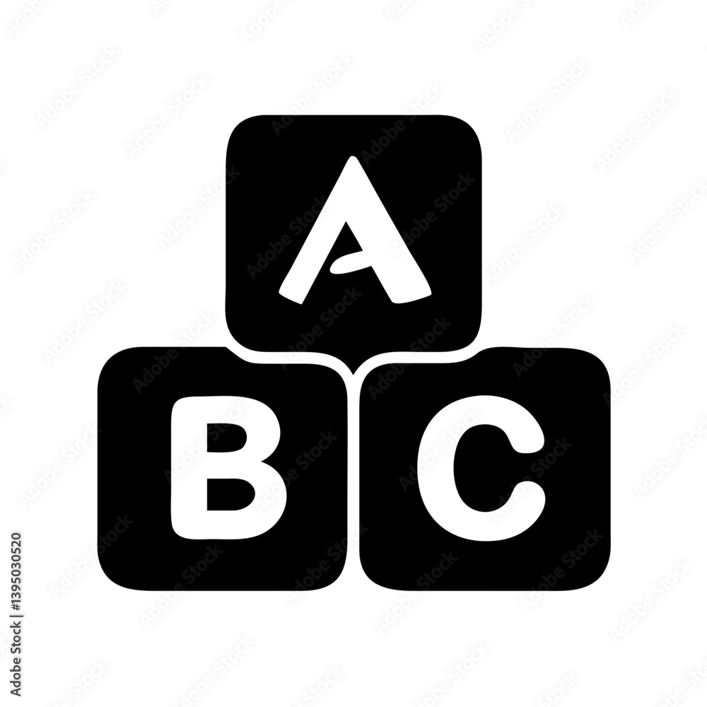 abc blocks icon, abc blocks silhouette vector illustration-simple silhouette illustration of abc blocks, perfect for abc blocks logos and icons abc blocks icon, abc blocks silhouette vector illustration-simple silhouette illustration of abc blocks, perfect for abc blocks logos and icons