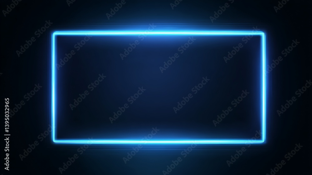 Glowing blue neon rectangle frame isolated on white for banners
Glowing blue neon rectangle frame isolated on white for banners