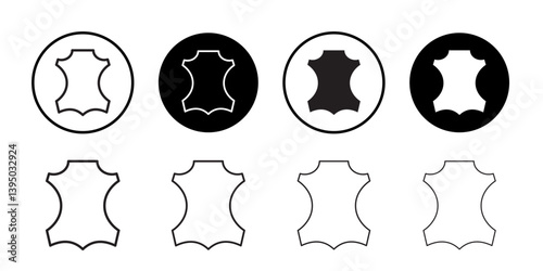 Leather Icon outline collection or set in black and white