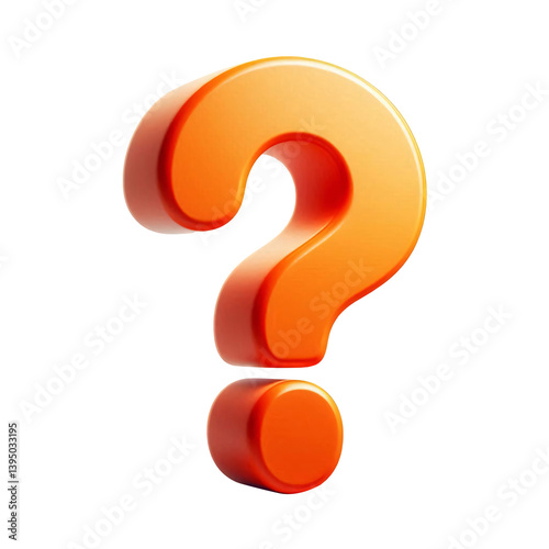 Orange 3D question mark on a white background