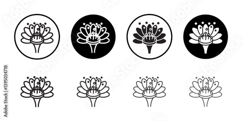 Pollen icon outline collection or set in black and white