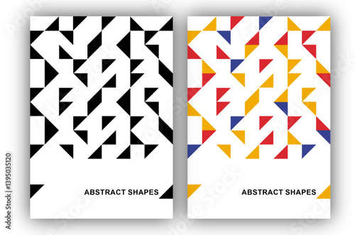 Modern colorful abstract geometric pattern background with minimal triangle shapes, trendy design template for posters, banners, covers, prints, and branding
