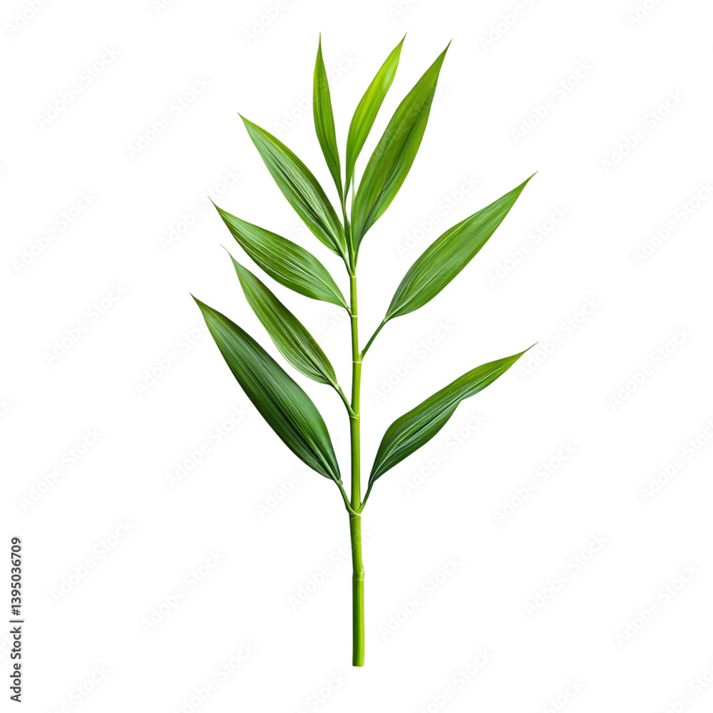 Fototapeta premium Lemongrass Stalk with Leaves Isolated on Transparent Background