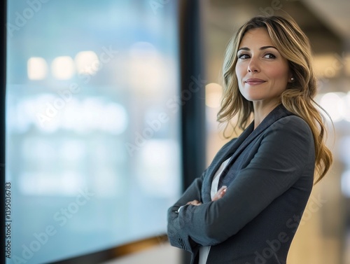 Free Download Professional image of a successful woman at work, looking into camera - GFXLoad