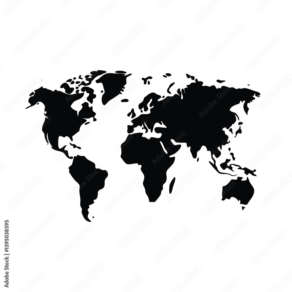 Naklejka premium world map on black background