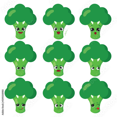 Broccoli faces learning food material