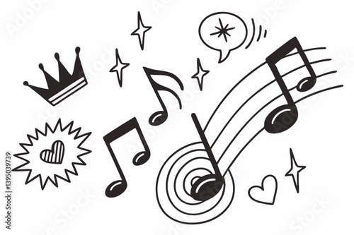 Hand-drawn Music Notes & Symbols