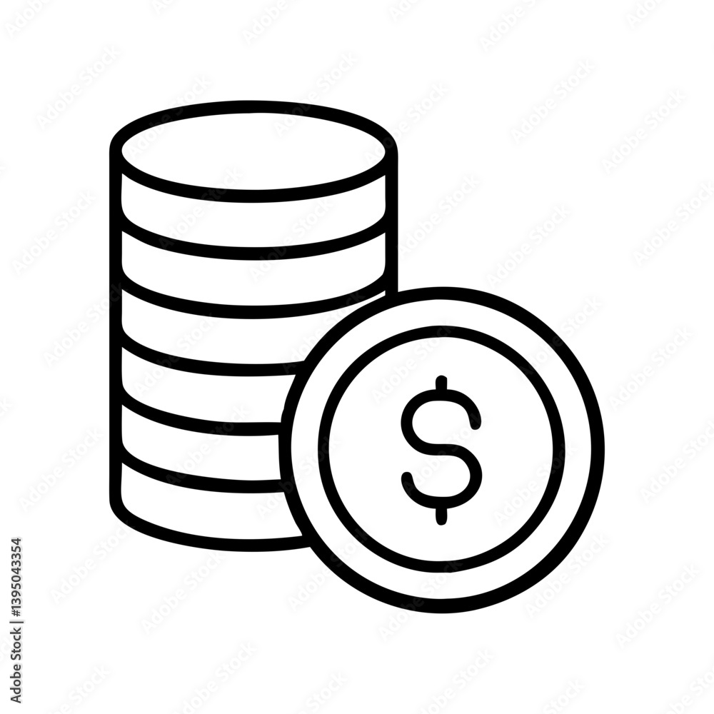 Stack of dollar coins vector illustration for finance and investment concepts Stack of dollar coins vector illustration for finance and investment concepts