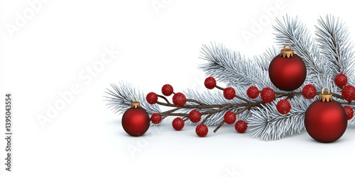 Festive Ornament and Berry Branch